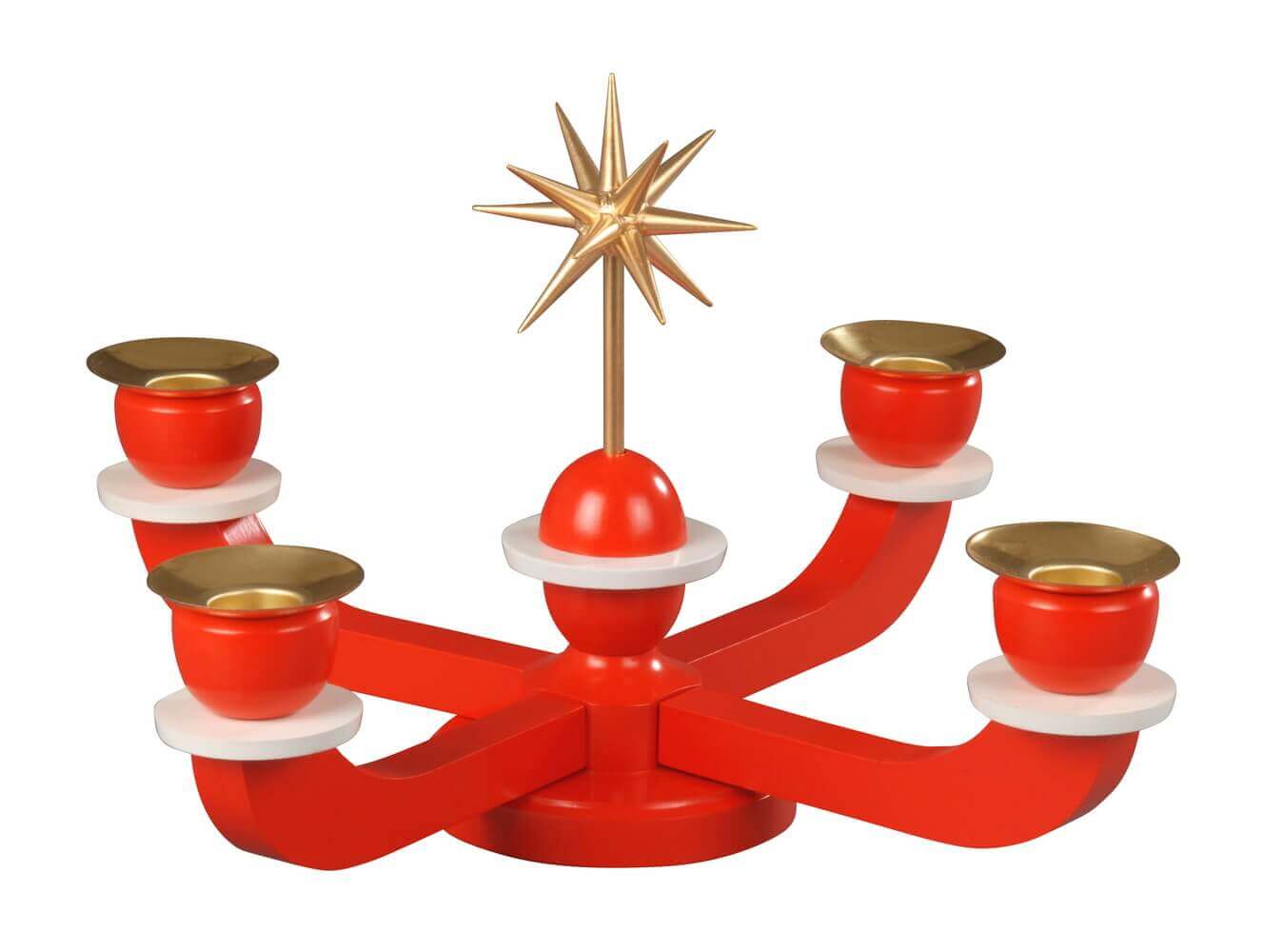 Adventsleuchter mit Weihnachtsstern, rot von Albin Preißler
