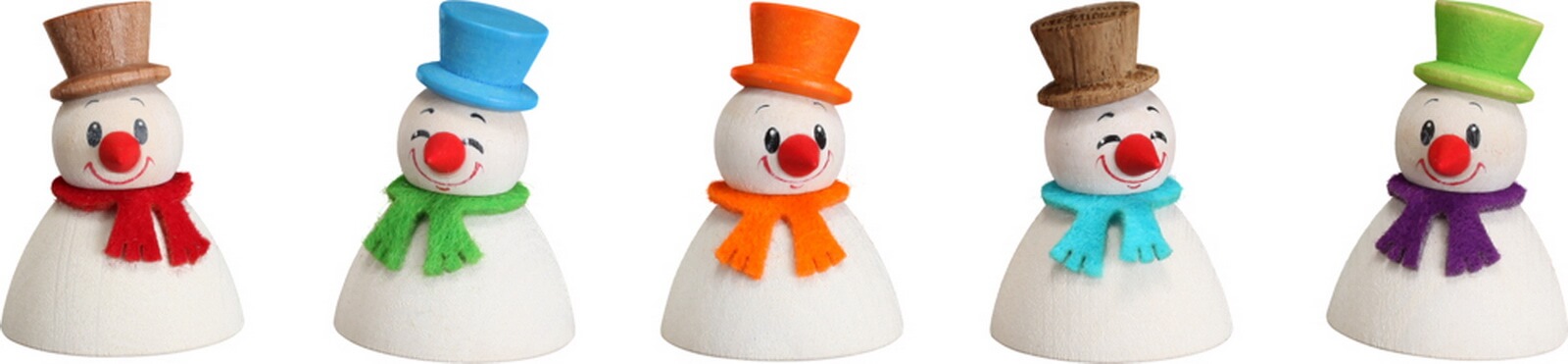 Wippel-Schneemann-Klassik, 5er Set von Seiffener Volkskunst eG