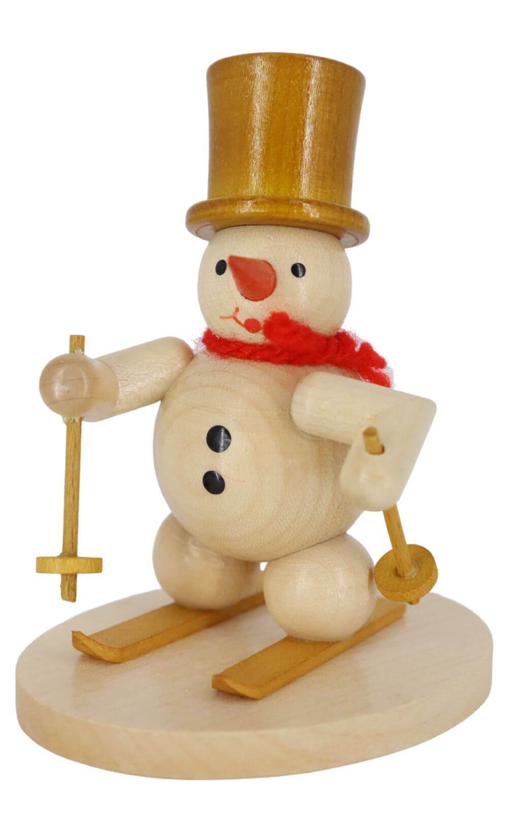 Miniatur Schneemann Skiläufer, 8 cm, natur von Ralf Zenker