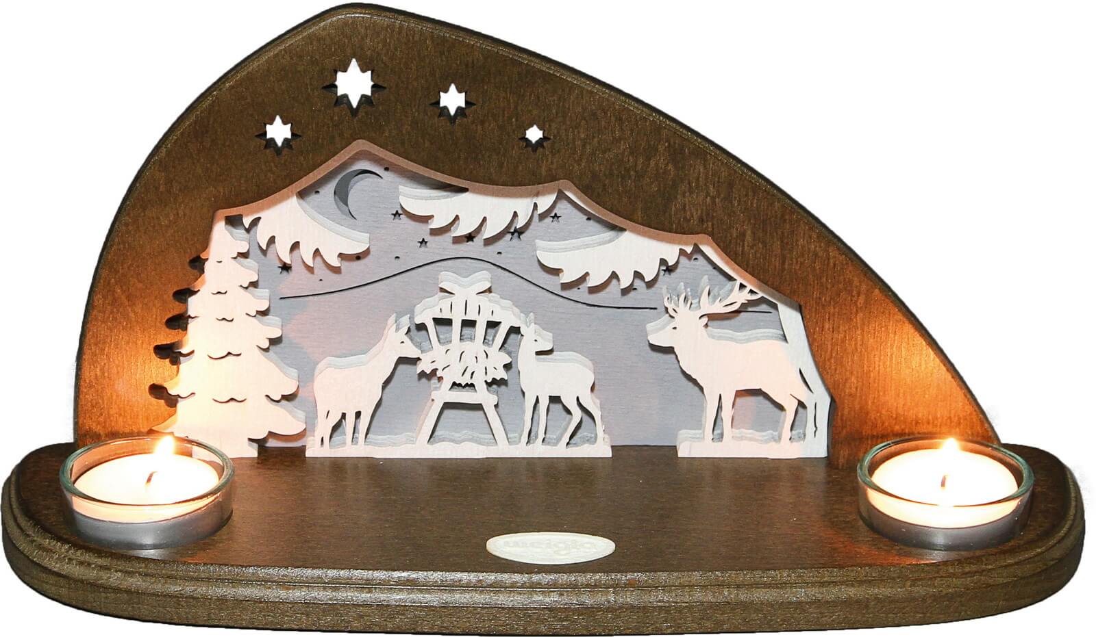 Kerzenhalter für Teelichter Waldtiere, 29 cm von Weigla