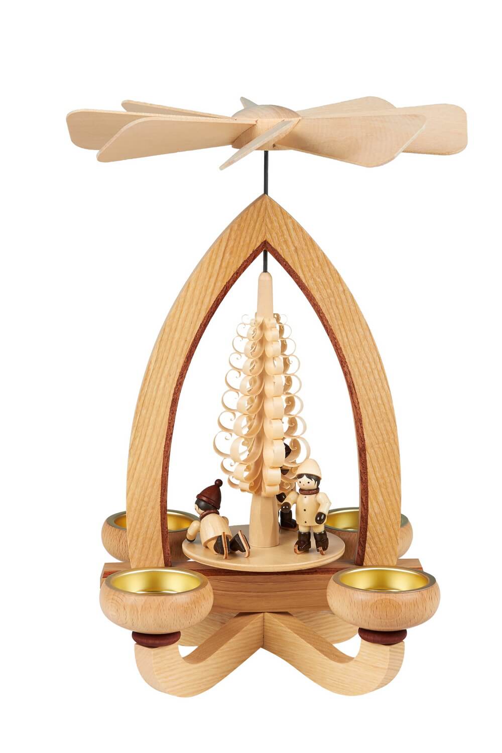 Weihnachtspyramide Eisläufer für Teelichte, 28 cm von Heinz Lorenz_Bild1