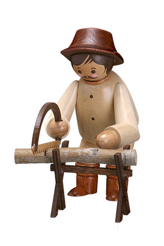 Waldmann mit Sägebock, 11 cm von Romy Thiel