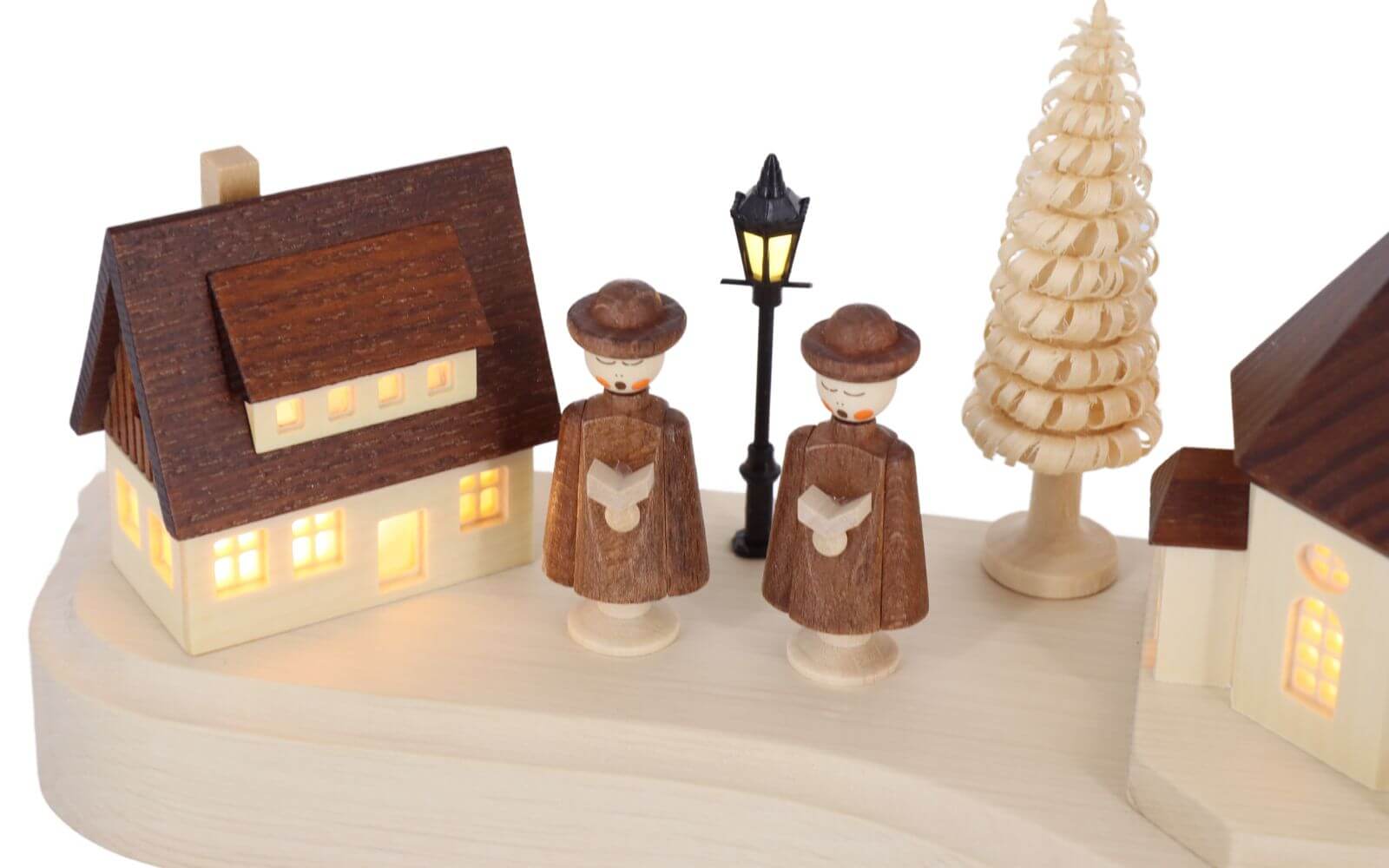 Sockel Seiffener Dorf und Kurrende, beleuchtet, 36 cm von SEIFFEN.COM_3