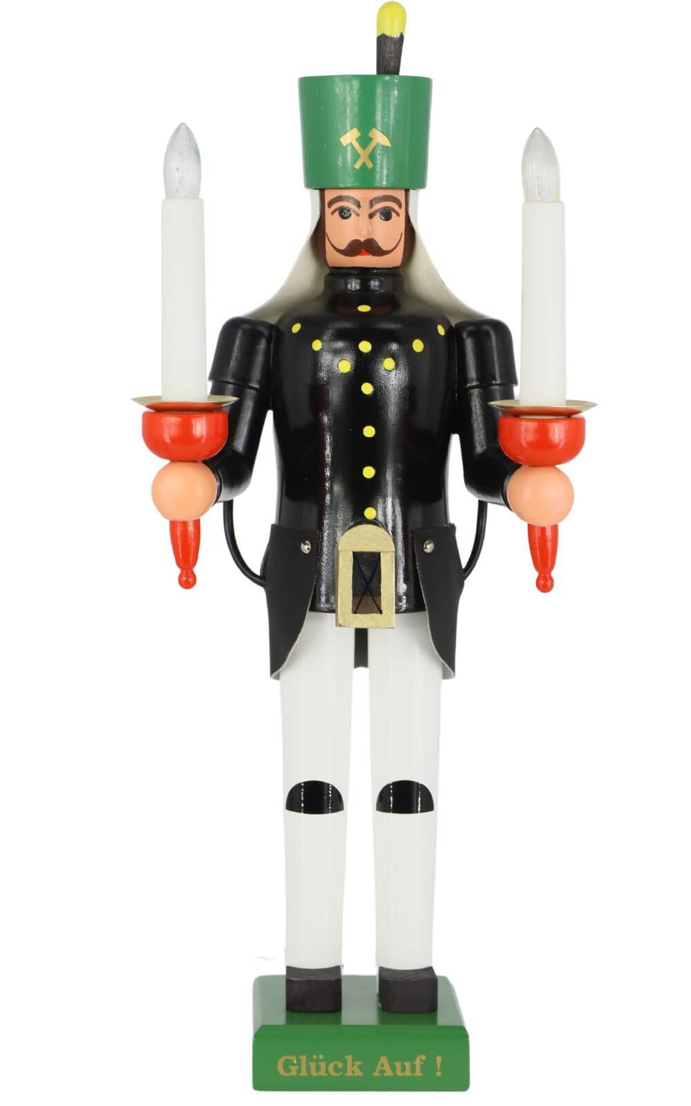 Bergmann mit Bauchlampe, 38 cm, farbig, elektrisch beleuchtet von SEIFFEN.COM_2