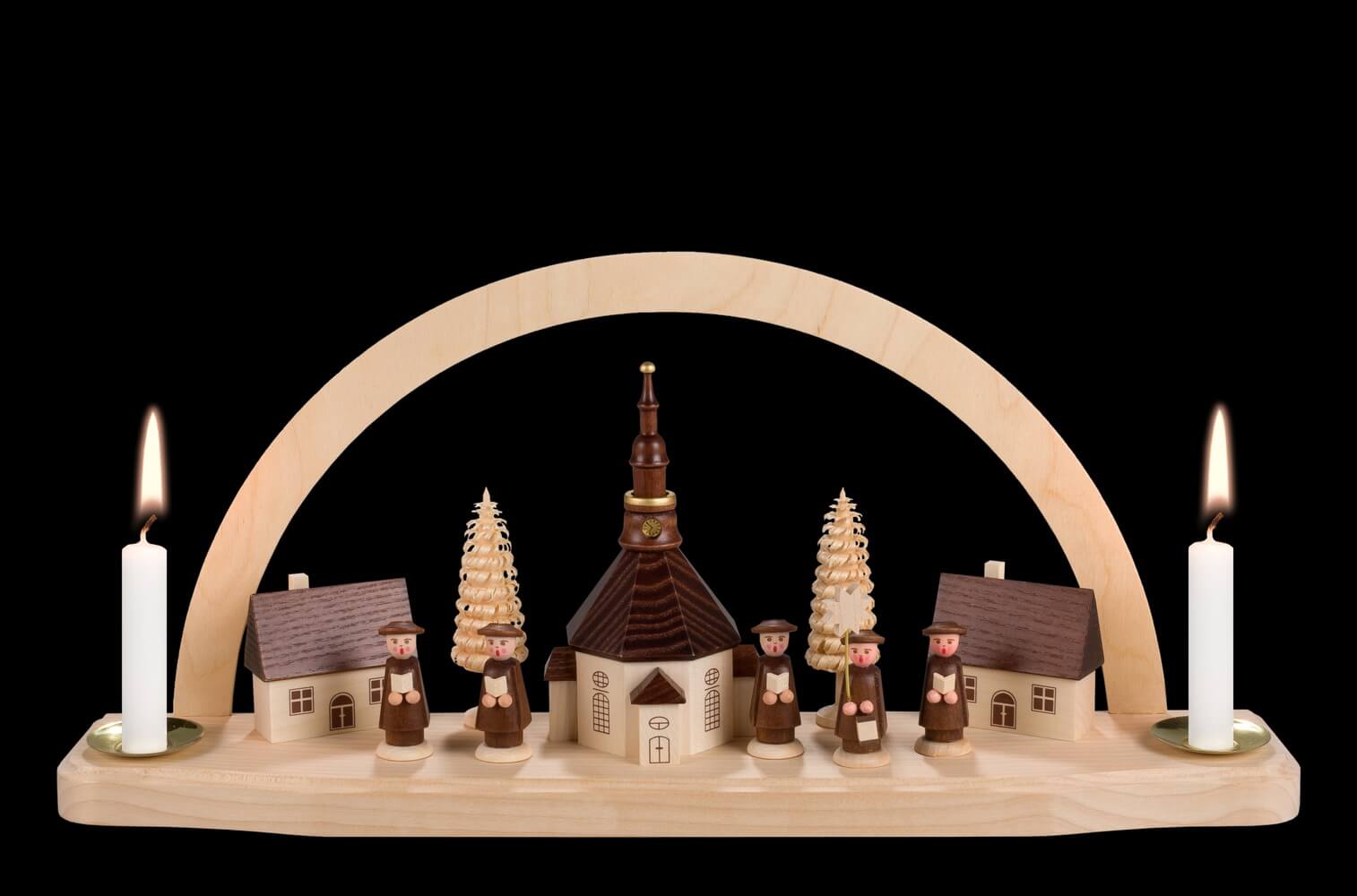 Schwibbogen Seiffener Kirche für Wachskerzen von SEIFFEN.COM_2