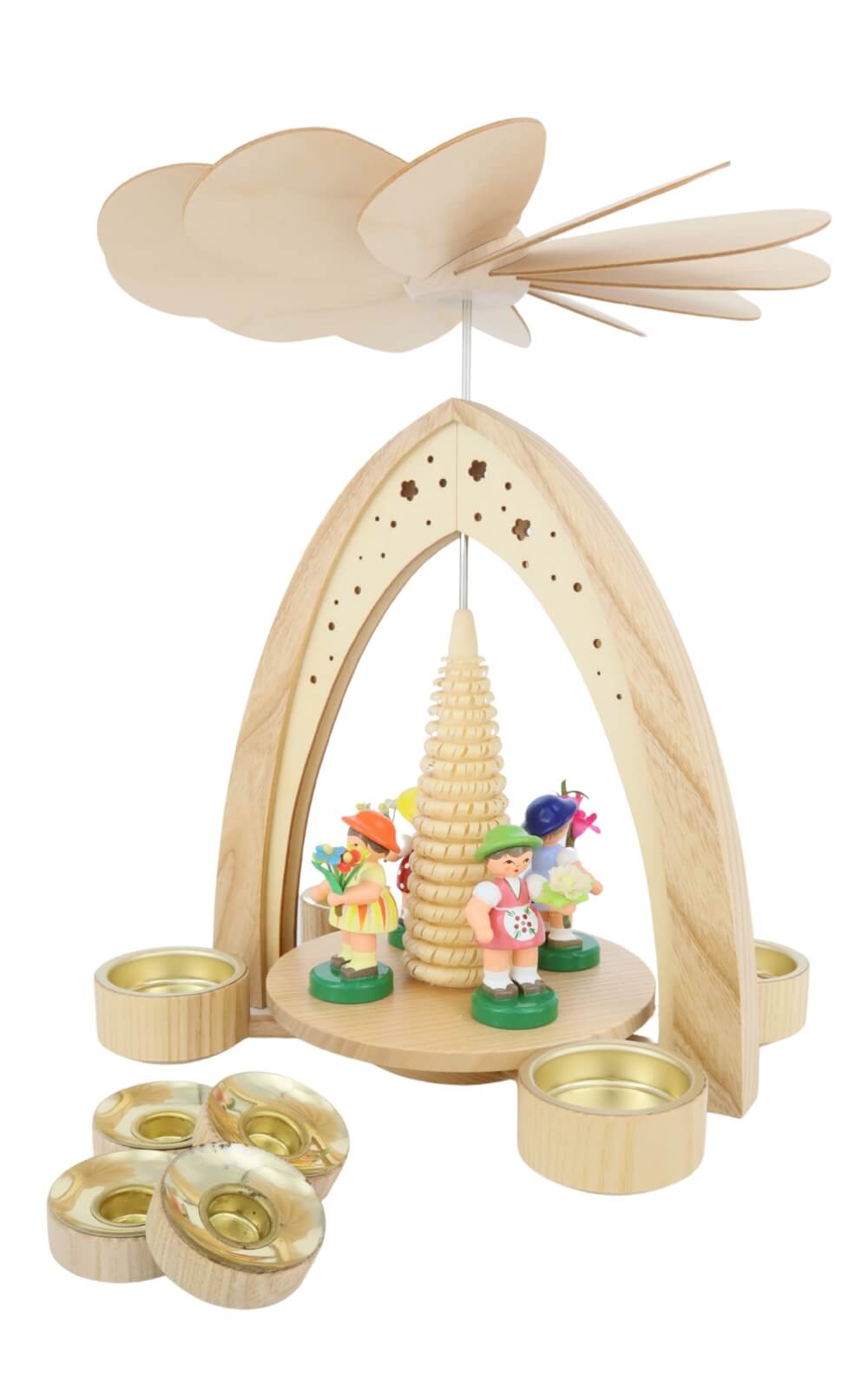 Frühlingspyramide mit 4 Blumenkindern von Figurenland Uhlig GmbH