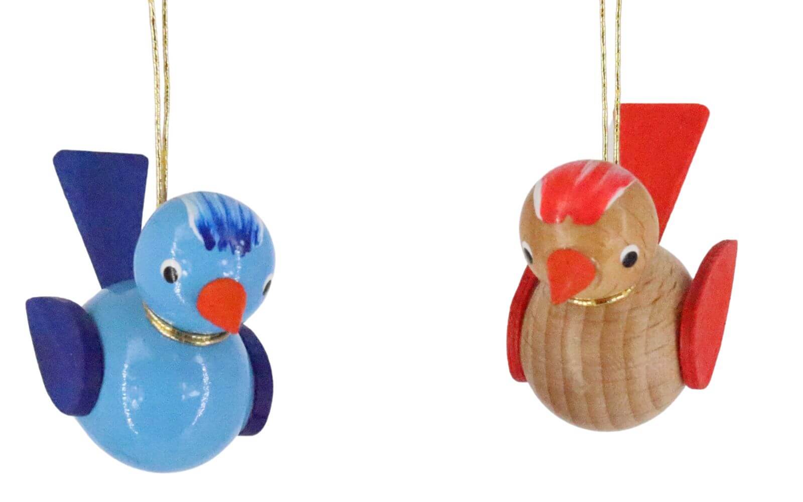Vögel zum Hängen, blau/braun, 2 Stück von SEIFFEN.COM by Nestler GmbH_1