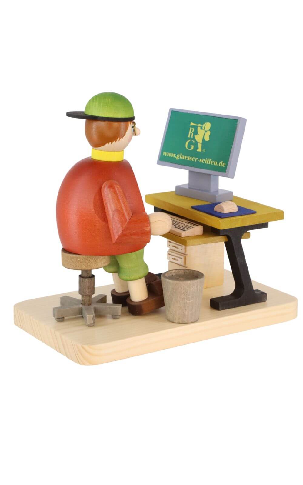 Räuchermännchen Computerfreak, sitzend, 14 cm von Richard Glässer_Bild3