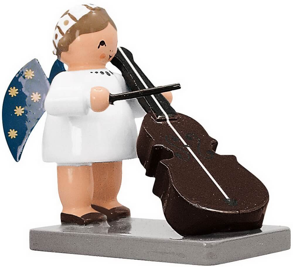 Miniatur Weihnachtsengel mit Bassgeige, 5 cm von KWO
