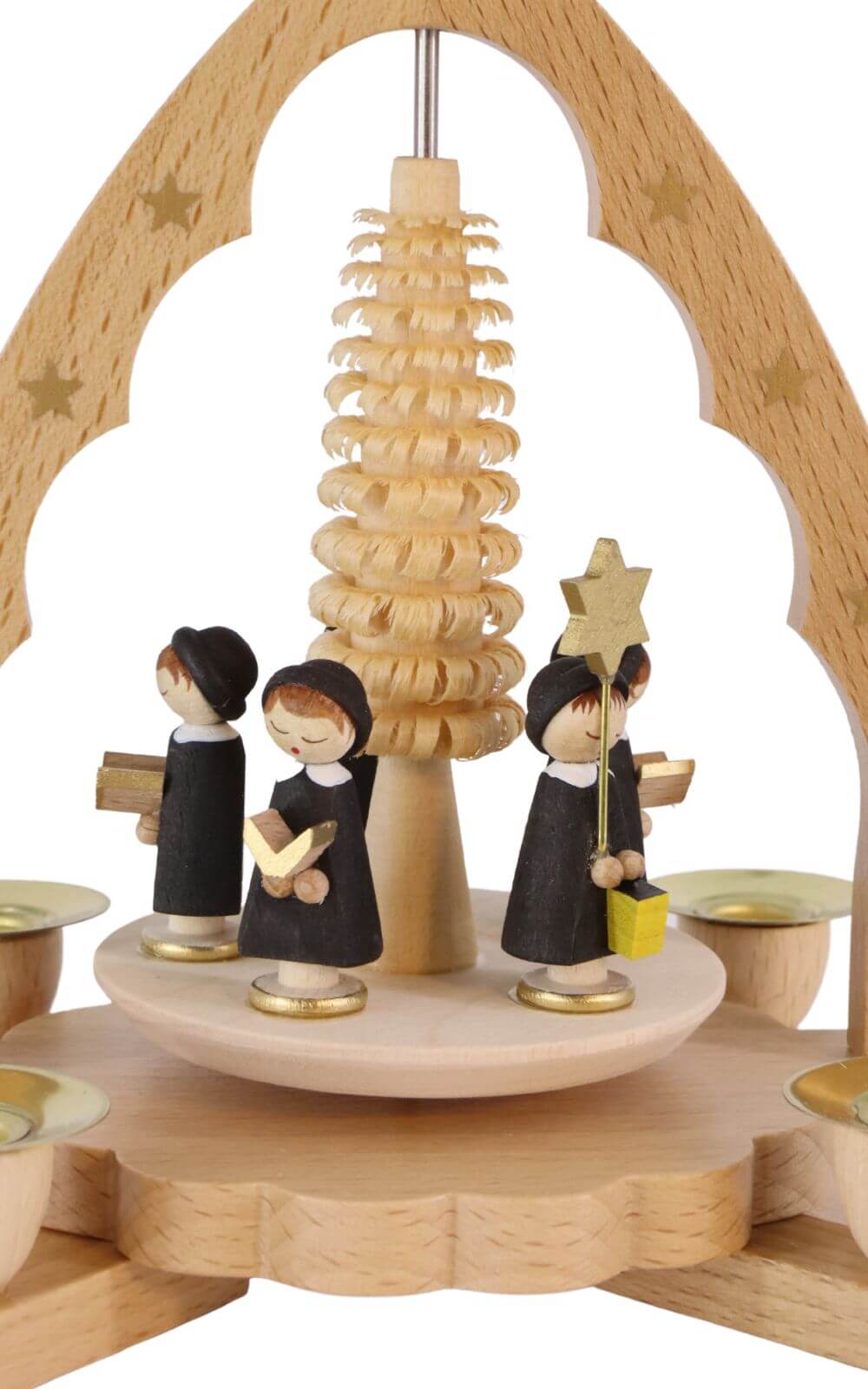 Weihnachtspyramide mit Kurrende, 19 cm, natur von Richard Glässer_3