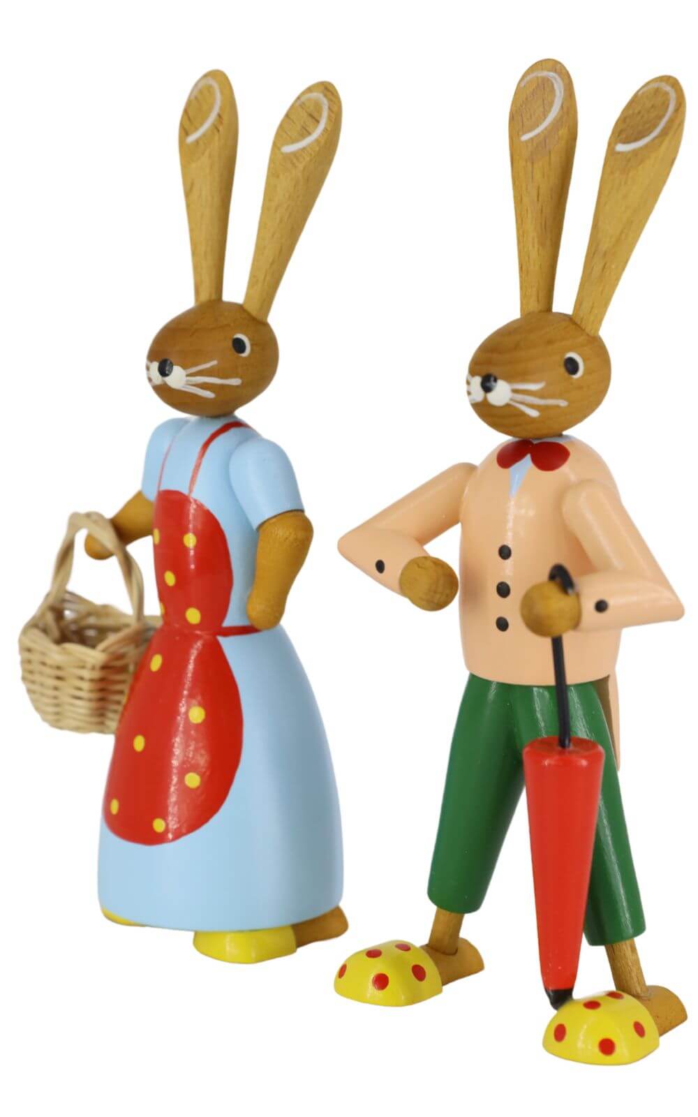 Osterhasenpaar mit Korb und Schirm, 12 cm von Volker Zenker_3