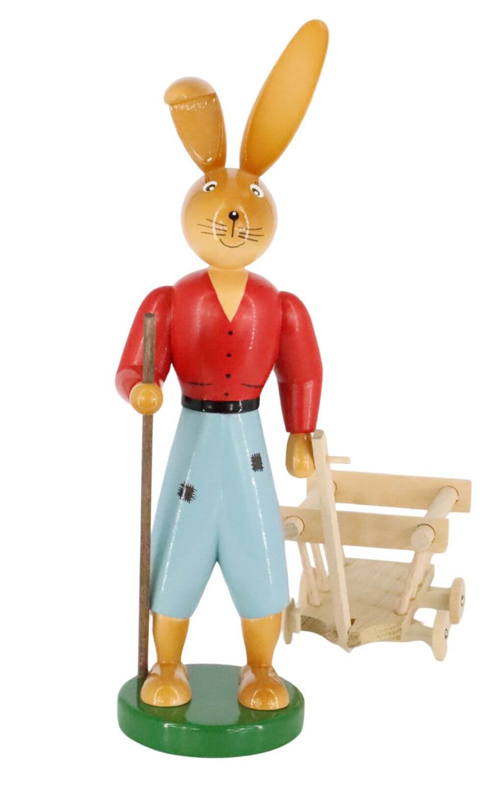 Osterhase mit Handwagen, 25 cm von Holzkunst Gahlenz_1