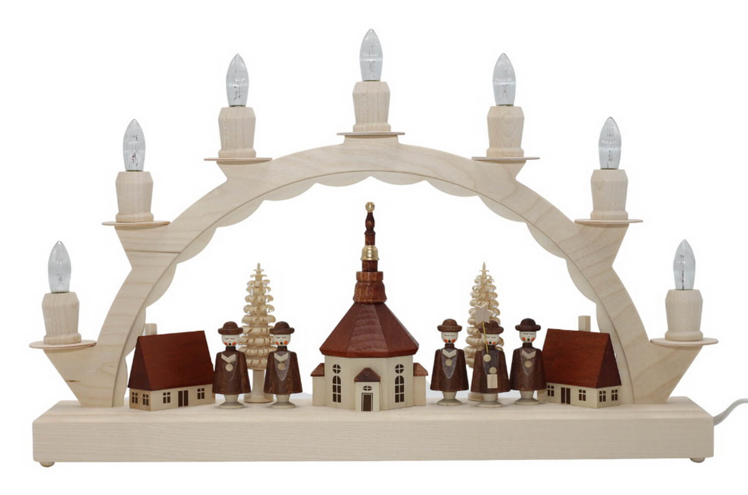 Schwibbogen kleines Seiffener Dorf mit Kurrende von SEIFFEN.COM_1