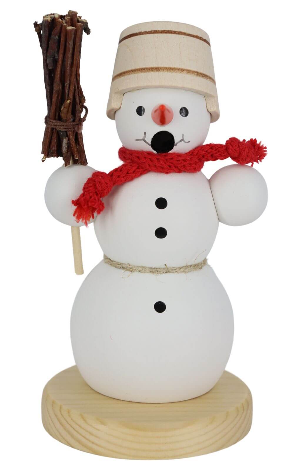 Räuchermännchen Schneemann mit Besen, 13 cm, farbig von Ralf Zenker_1