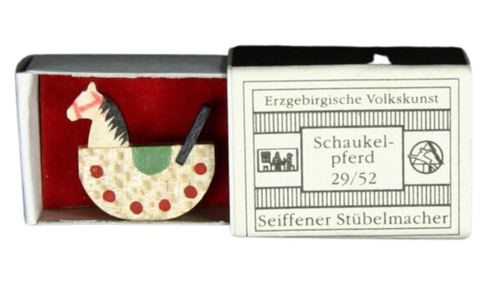 Mini-Zündholzschachtel Schaukelpferd Gunter Flath
