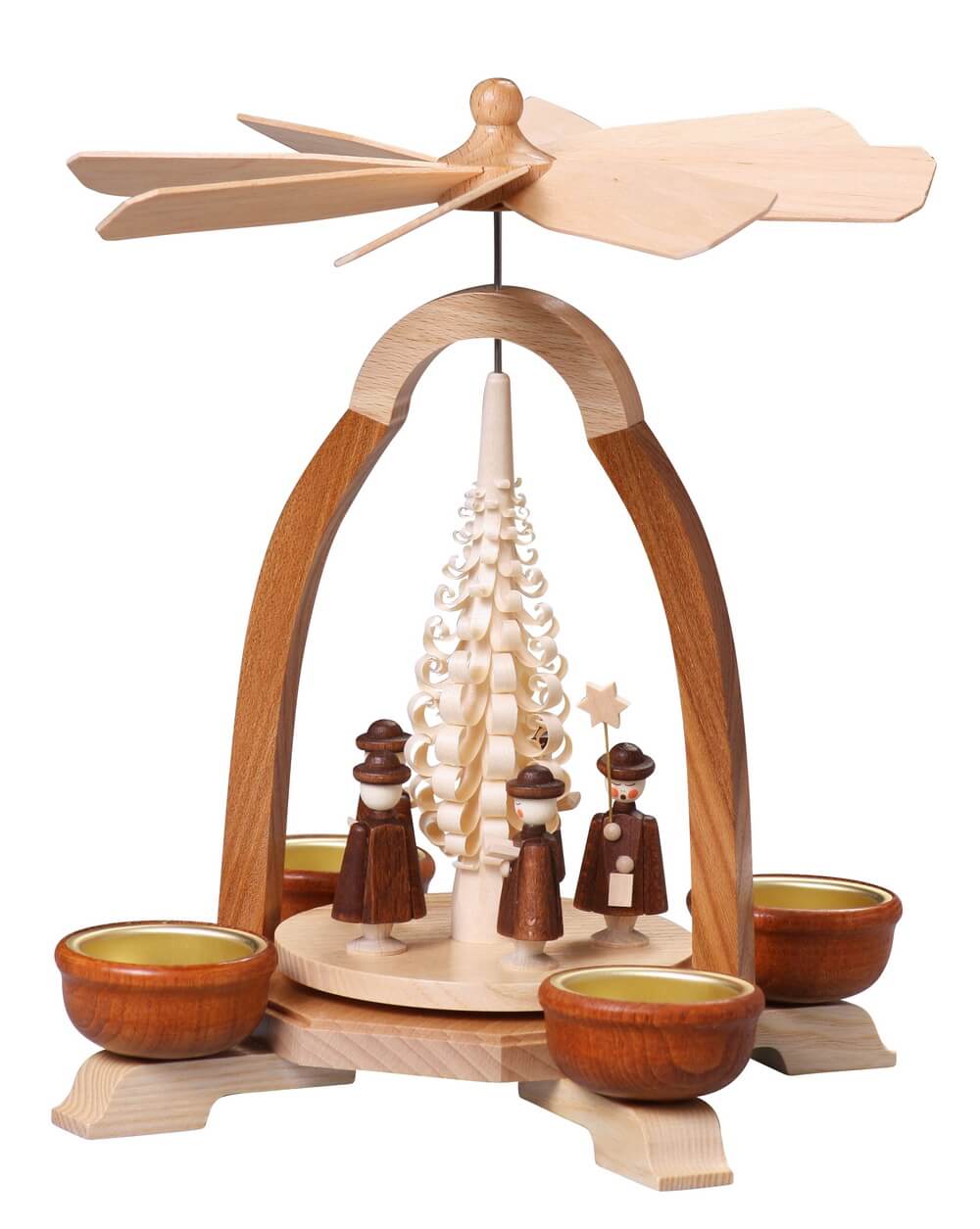 Teelicht-Weihnachtspyramide mit Kurrende, 24 cm von Thomas Preißler