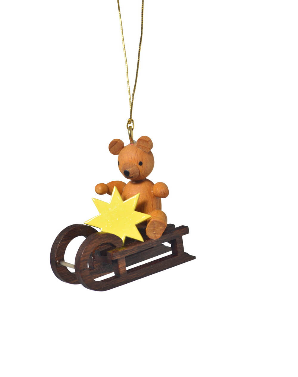 Christbaumschmuck Teddy auf Schlitten, 4 cm von KWO