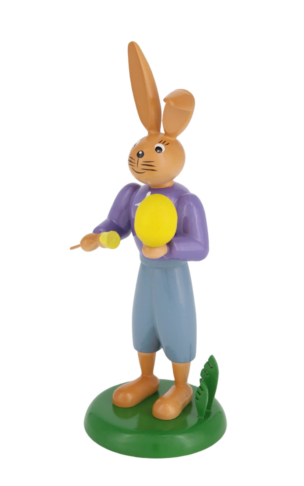 Osterhase mit Pinsel und Ei, 12 cm von Holzkunst Gahlenz_2
