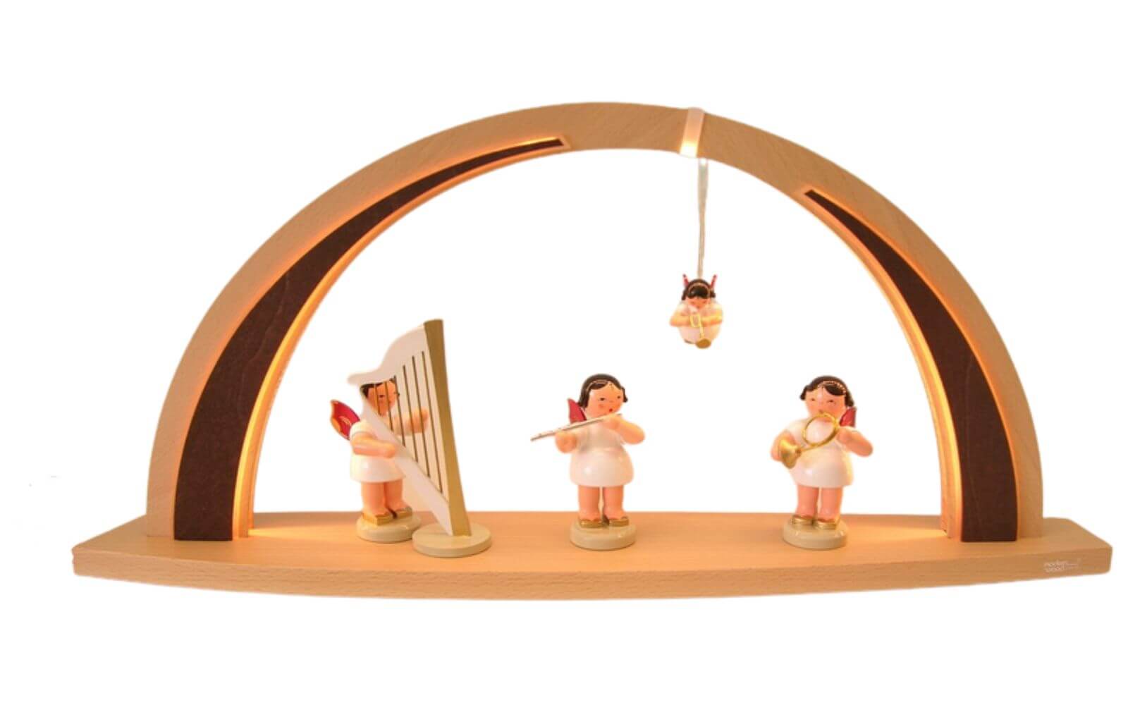 LED Schwibbogen Weihnachtsengel mit roten Flügeln von Figurenland Uhlig