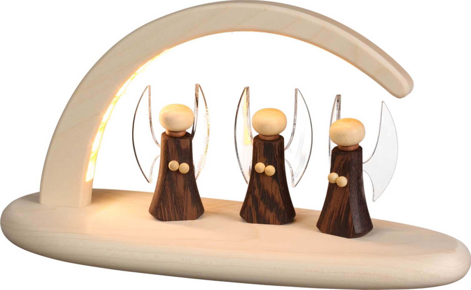 LED Schwibbogen, natur mit Weihnachtsengel von Seiffener Volkskunst eG