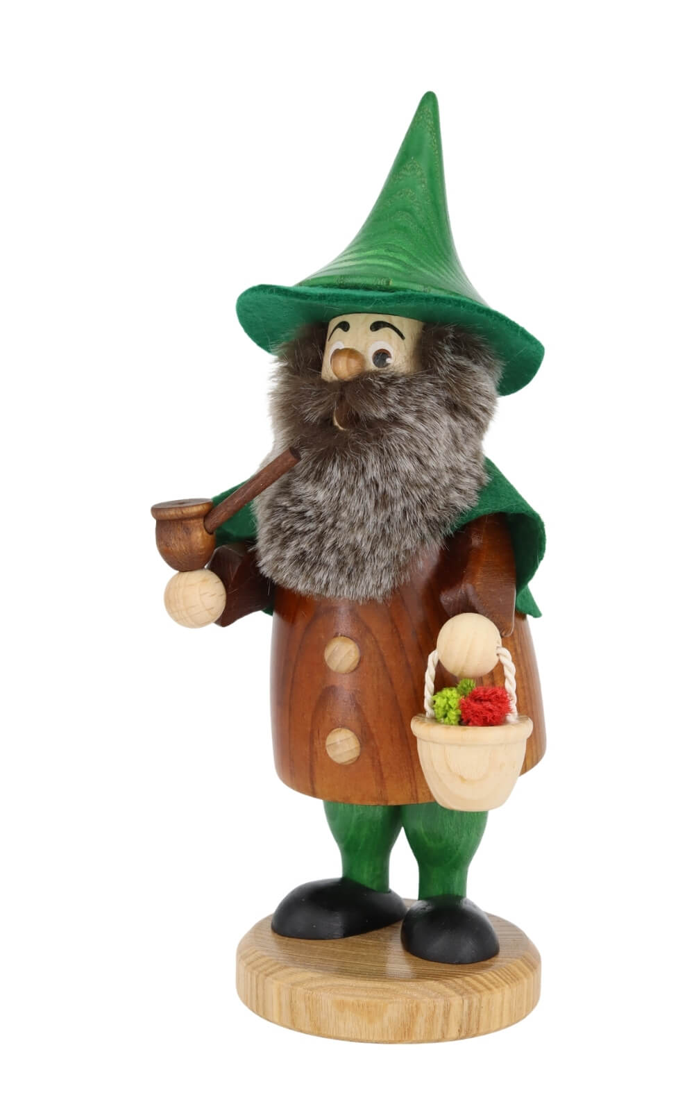 Räuchermännchen Wichtel Kräutersammler, 20 cm von DWU Drechselwerkstatt Uhlig, Made in Germany_2