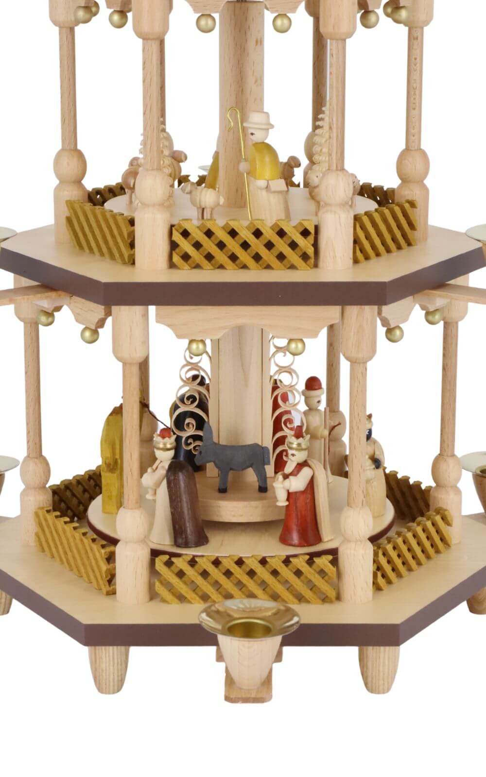 Weihnachtspyramide mit Christi Geburt, 3 – stöckig, 54 cm von Richard Glässer_3