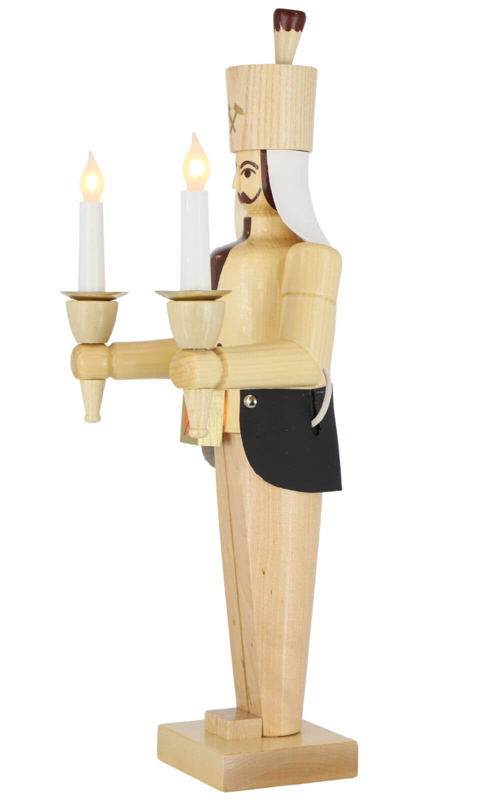 Bergmann mit Bauchlampe, 50 cm, natur, elektrisch beleuchtet von SEIFFEN.COM_5