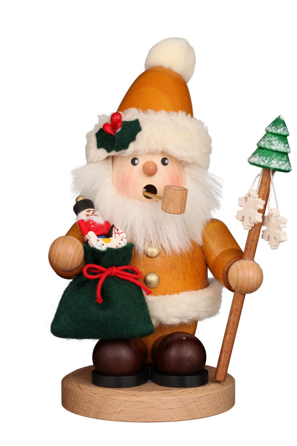 Räuchermännchen Weihnachtsmann mit Sack und Stab, 17 cm von Christian Ulbricht, Made in Germany