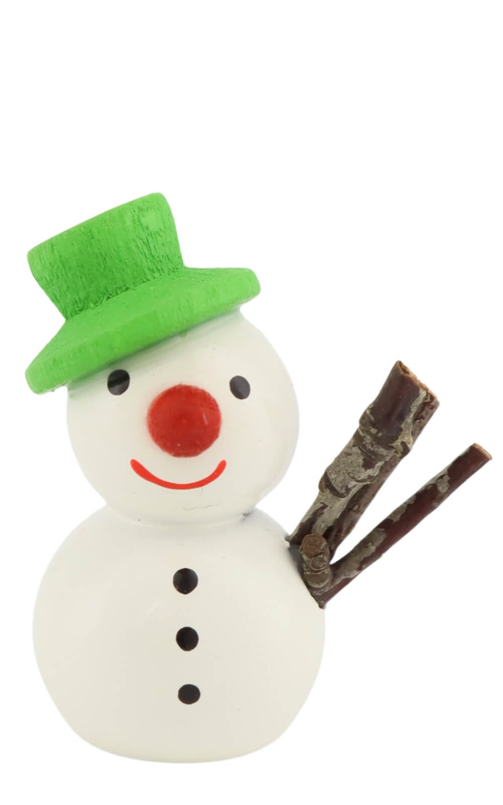 Miniatur Schneemann mit grünem Hut, 3 cm von SEIFFEN.COM_2