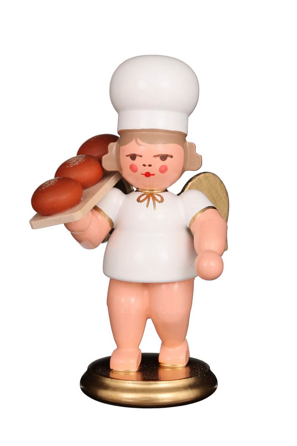 Weihnachtsengel - Bäckerengel mit Brotbrett, 8 cm, farbig von Christian Ulbricht