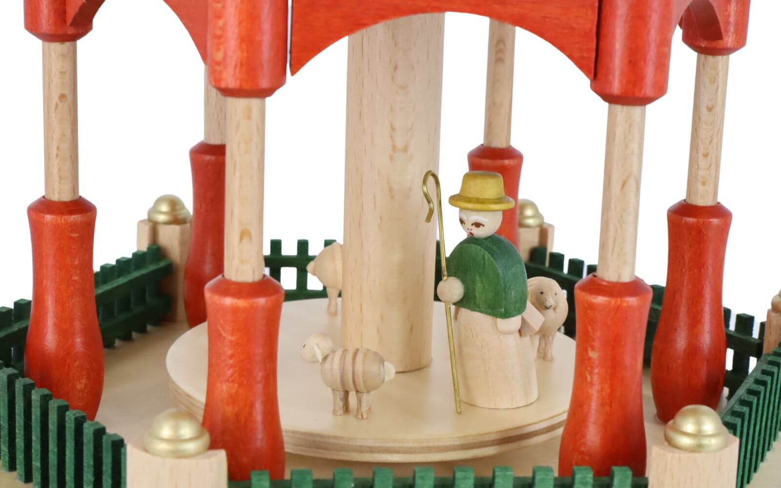 Weihnachtspyramide mit Heiliger Familie, 3 – stöckig, 39 cm von Richard Glässer_4