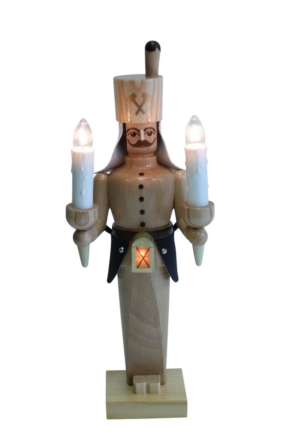 Bergmann, 26 cm, natur, elektrisch beleuchtet von SEIFFEN.COM
