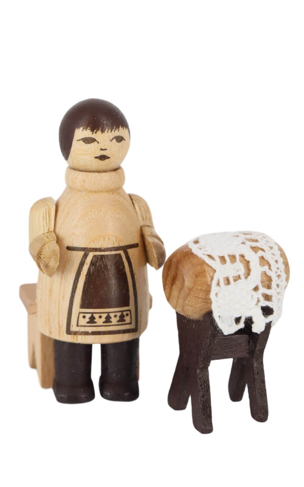 Miniatur - Klöpplerin, natur, 5 cm, von Spielwarenmacher Günther
