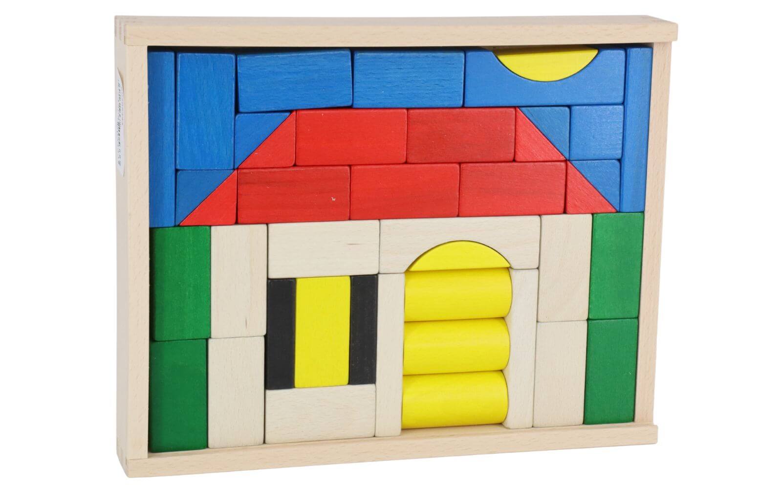 Baukasten Haus mit 41 Bausteinen, farbig von Ebert GmbH_1