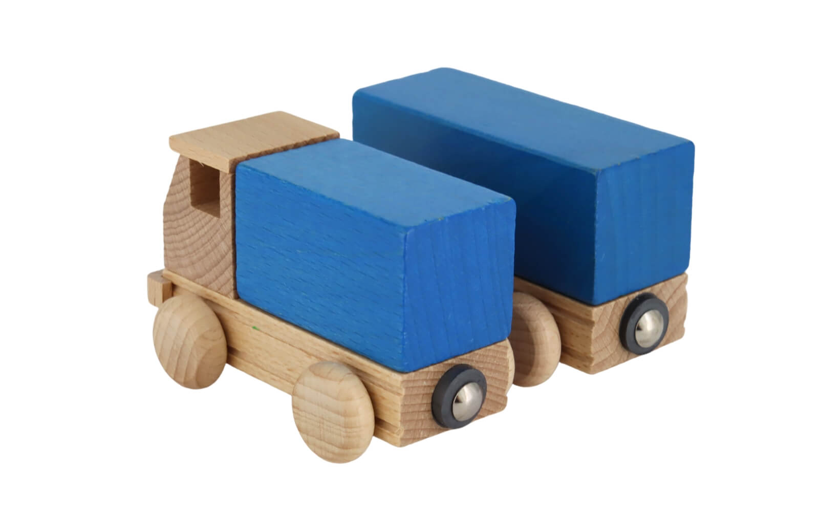 Holzspielzeug Lastzug mit Anhänger, farbig von Ebert GmbH_3