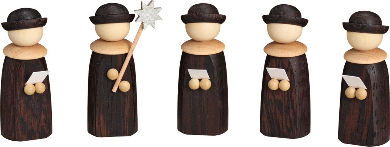 Weihnachtssänger, Edelholz, 5-teilig von Seiffener Volkskunst eG