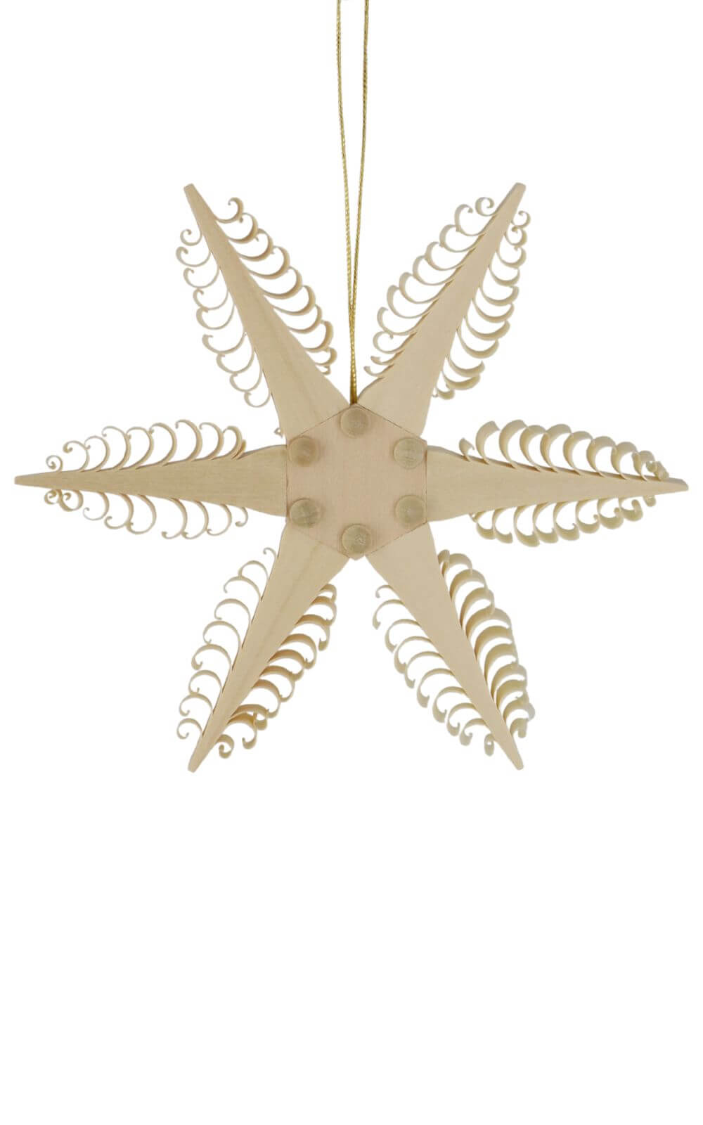 Christbaumschmuck Holzstern, 6–eckig von Martina Rudolph