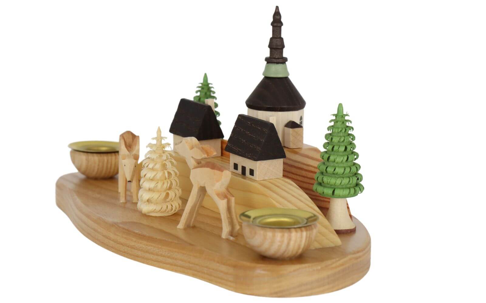 Weihnachtskerzenhalter Dorf mit Rehe von Knuth Neuber_3