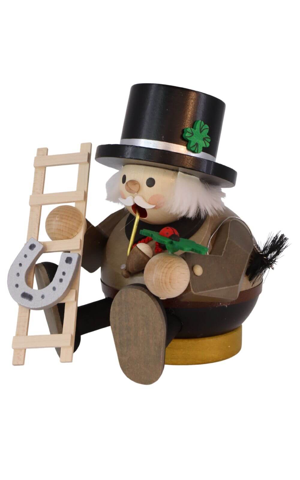 Kugelräuchermännchen Schornsteinfeger sitzend, 14 cm von Richard Glässer_Bild1