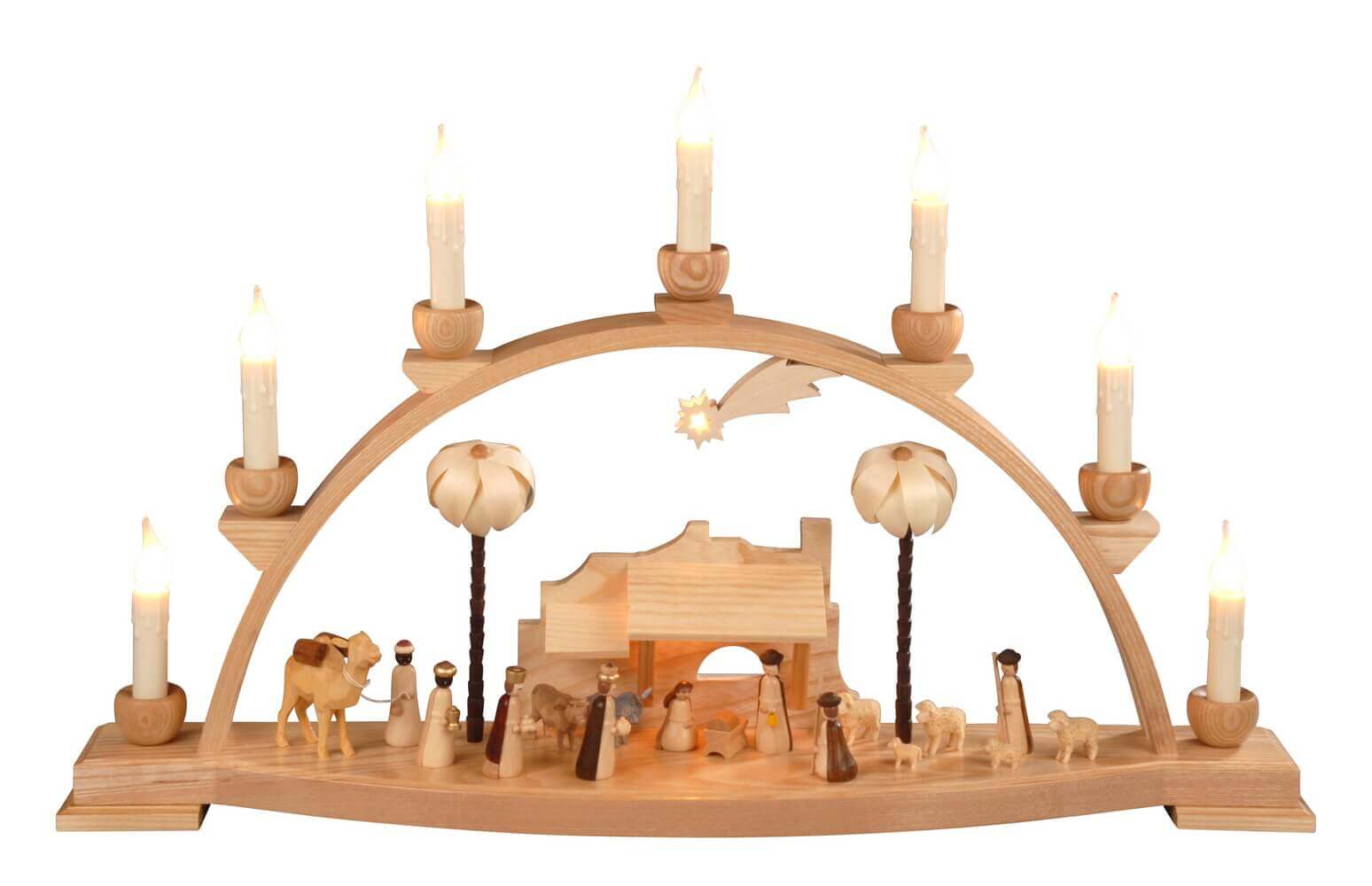 Schwibbogen mit Heiliger Familie, 60 cm, elektrisch beleuchtet von Albin Preißler_Bild1