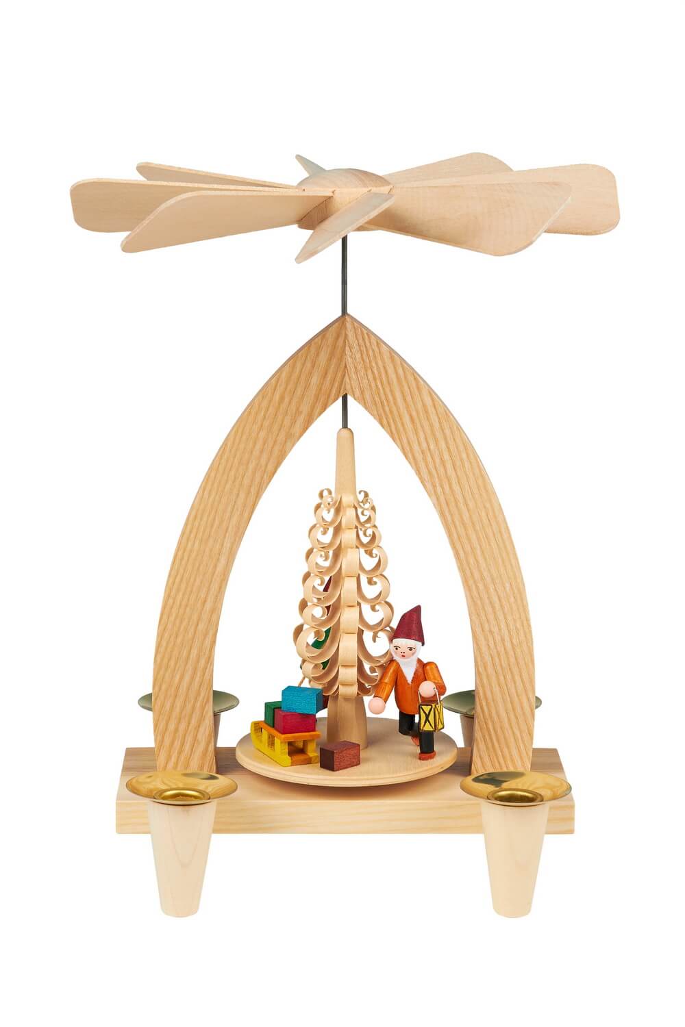 Weihnachtspyramide mit Wichtel, 26 cm, Heinz Lorenz Olbernhau/ Erzgebirge_ Bild1