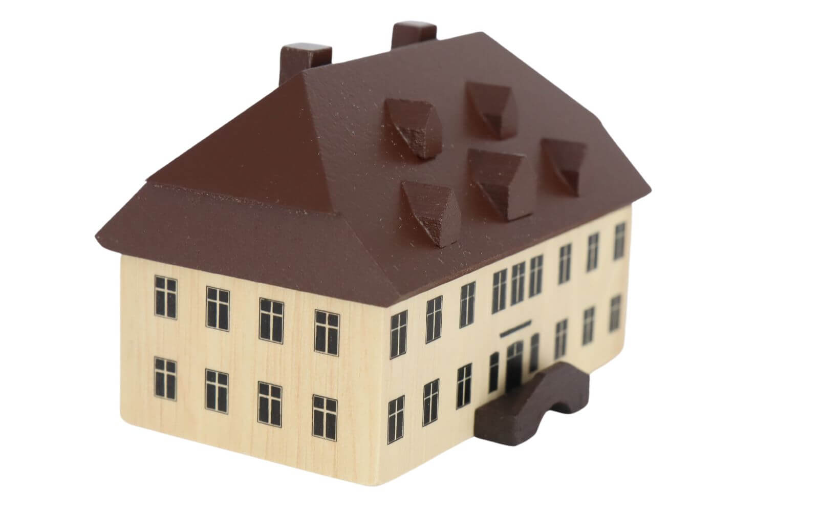 Miniatur - Alte Schule in Seiffen, 6 cm, natur von Spielwarenmacher Günther_2