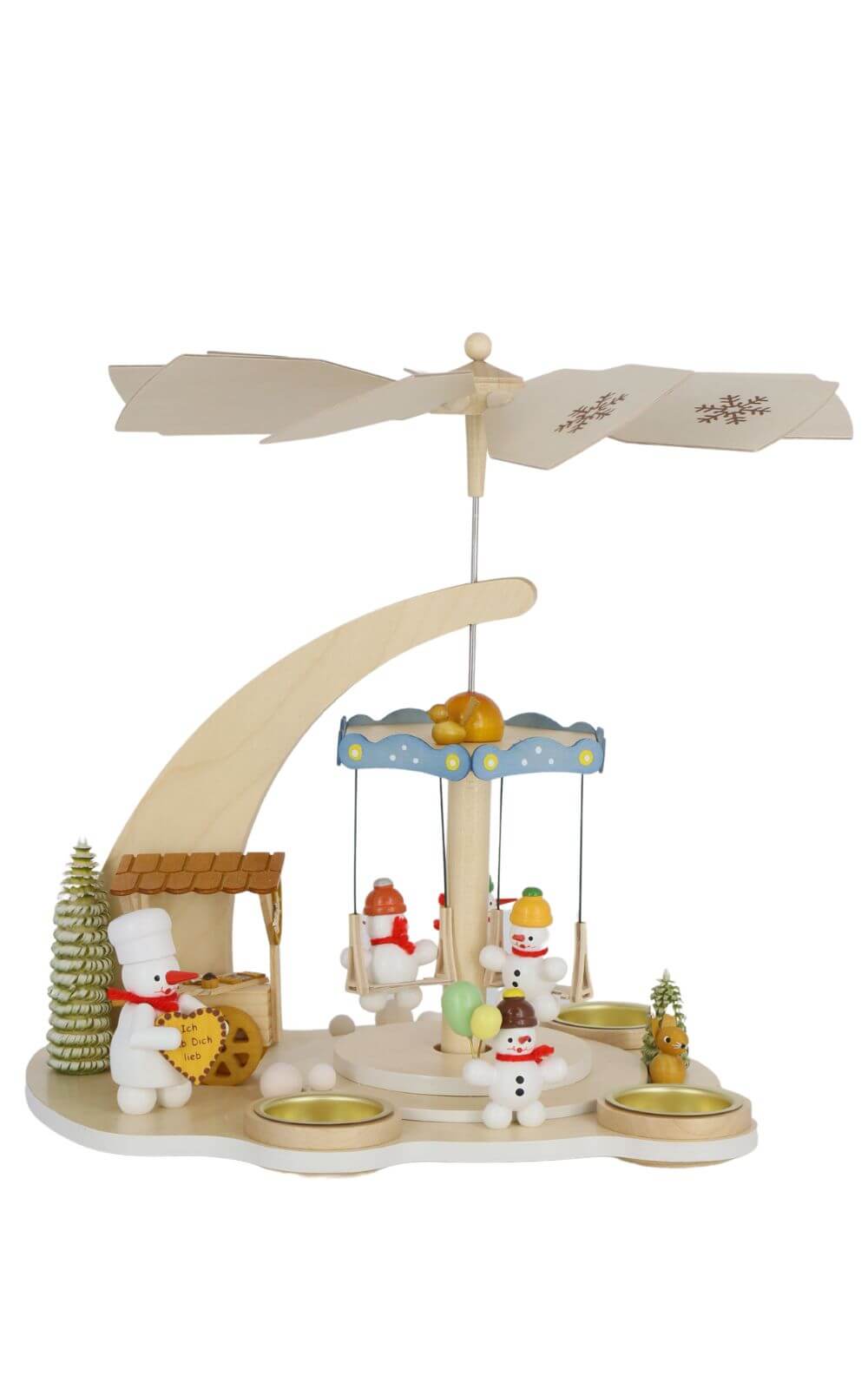 Weihnachtspyramide mit Schneemännern - Karussell, 28 cm von Volker Zenker_1