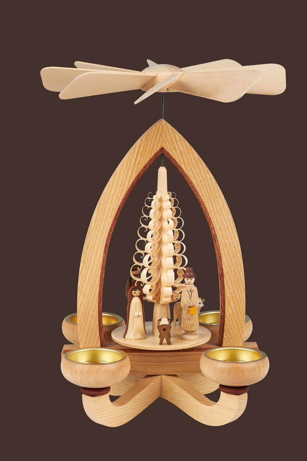 Weihnachtspyramide Christi Geburt für Teelichte, 28 cm von Heinz Lorenz_Bild2