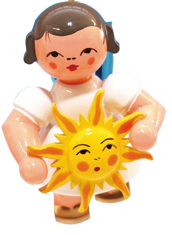 Schwebeengel mit Sonne und blauen Flügeln von Figurenland Uhlig GmbH