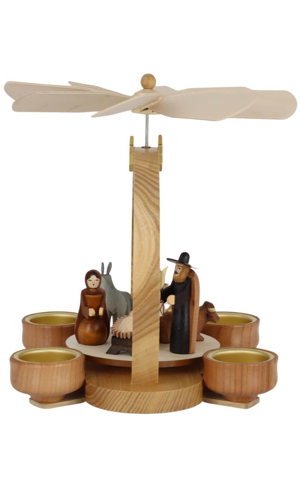 Weihnachtspyramide Heilige Familie, 22 cm, natur von Knuth Neuber_3