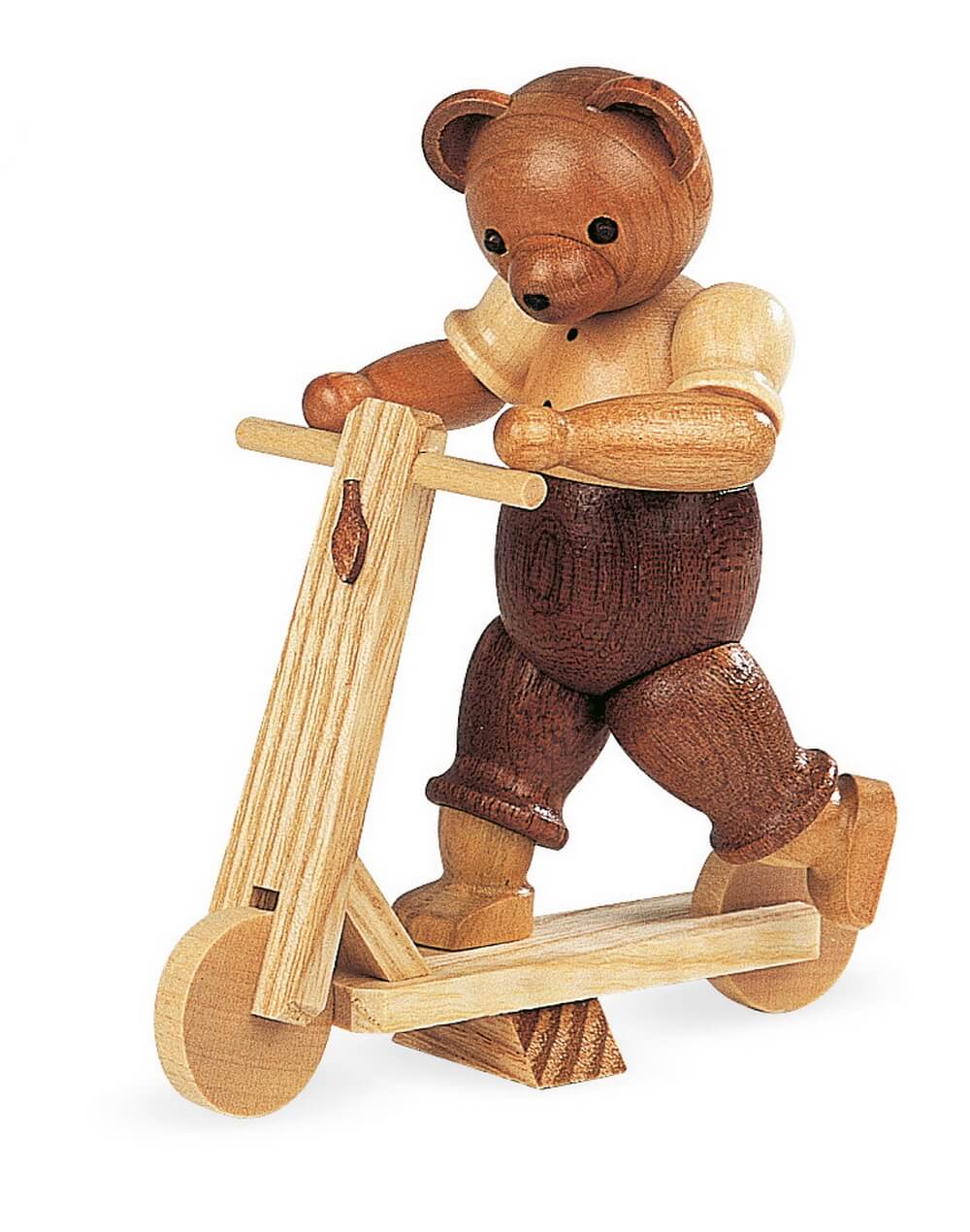 Miniatur Teddy - Bär auf Roller, 10 cm von Müller Kleinkunst
