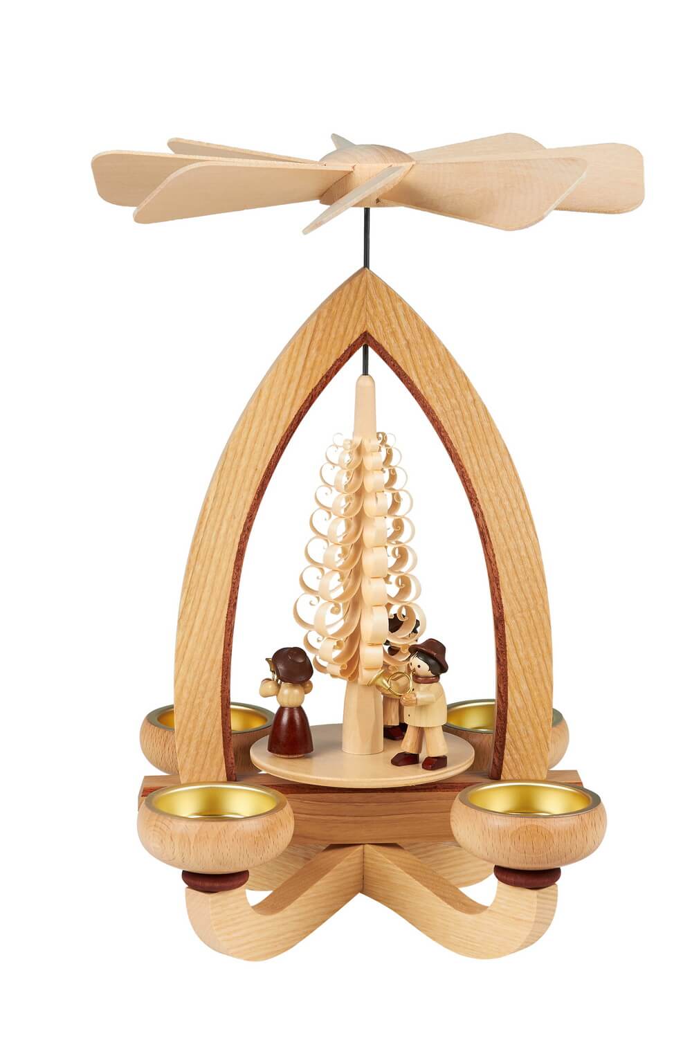 Weihnachtspyramide Bläsertrio, 28 cm für Teelichte von Heinz Lorenz_Bild1