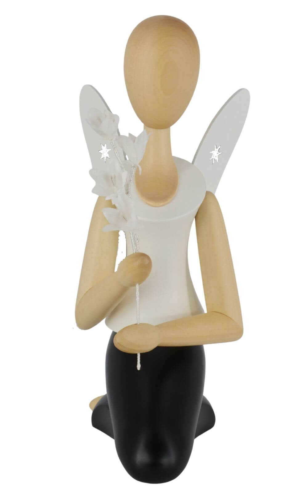 Engel - Sternkopf mit Glockenblume, knieend, 13 cm von Holzkunst Gahlenz_2
