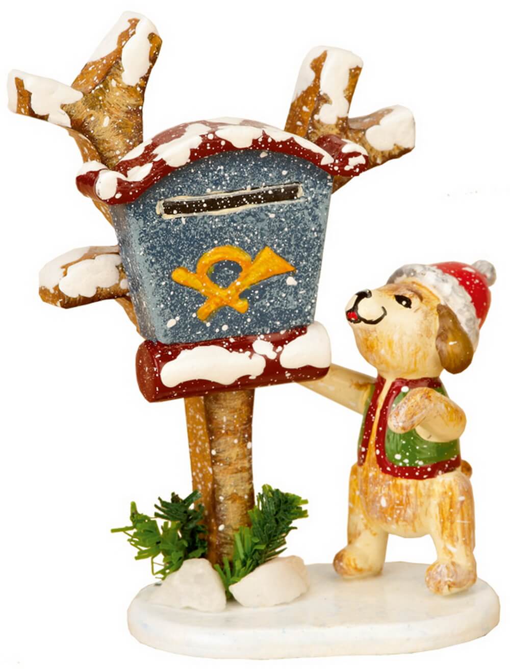 Miniatur Winterkind Zeitungsbote, 3er Set von Hubrig Volkskunst